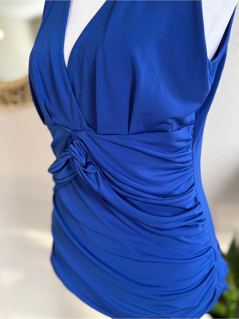 Vintage VENUS Cobalt Blue Sleeveless Tank with Twist Detail